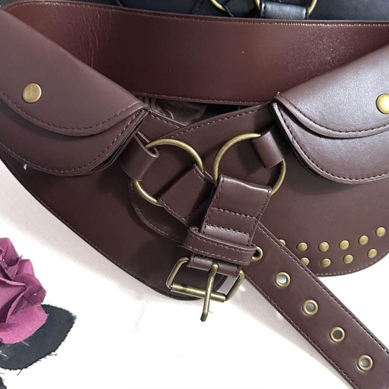 Wide PU Waist Cincher For Women Men Pants And Dresses Cosplay Event Gathering Waist Pack Belt Bag for Stage Perfomrances