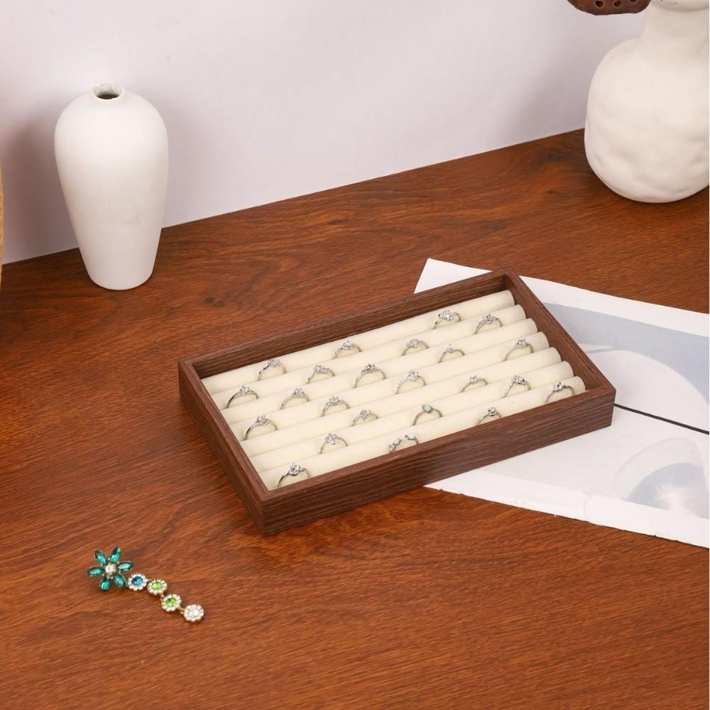 23X13X3CM Jewelry Tray Walnut Material Flannel Lining Jewelry Storage Box Exquisite Design Large Capacity Storage Tray