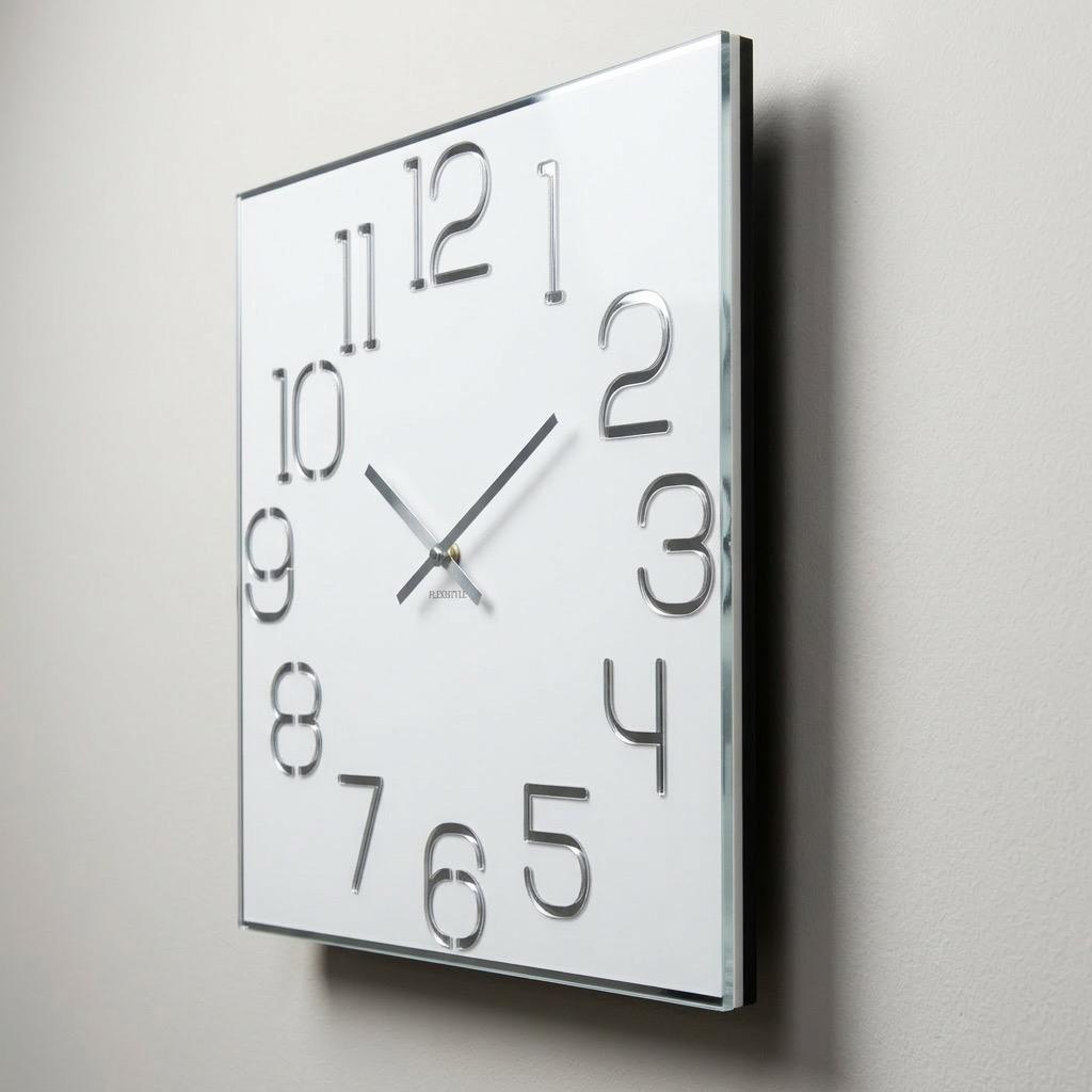 Wall Clock for the Living Room, White, Digital, 30cm