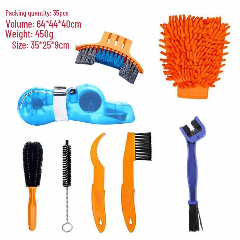 Portable Mountain Bike Chain Cleaner & Maintenance Brush Kit