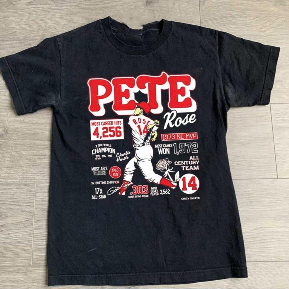 Men s and Women s T-shirts New Pete Rose player Christmas Gift Unisex S-5XL Shirt,black XL