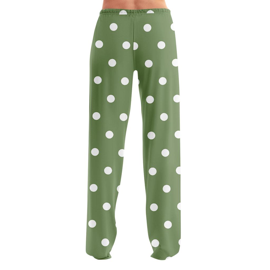 Womens Pajama Pants Sleepwear Casual Drawstring Elastic Waist Pants Comfy Straight Yoga Loose Trousers
