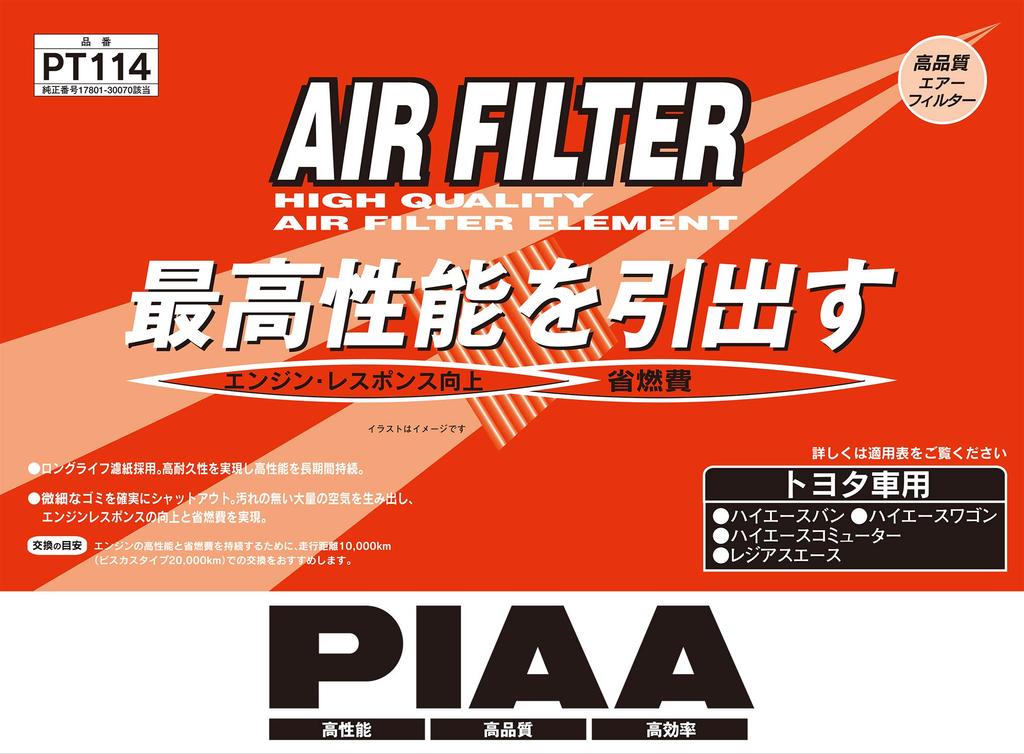 PIAA Luftfilter Toyota Regius PT114 (1 Stück) [Für Fahrzeuge] Hiace, Ace, etc.