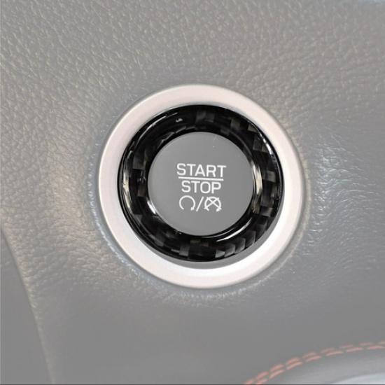 For Dodge Ram 1500 2010-2025 Carbon Fiber Car Engine Start Stop Button Ring Trim
