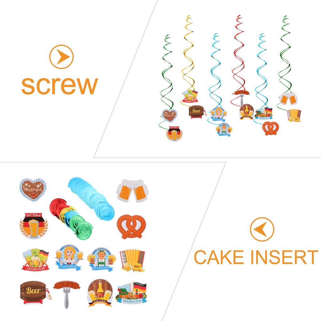 Ghirlandă Decor Spiralat Festivalul Berii, Pandantive de Plafon, Decorațiuni Spiralate, Recuzită de Petrecere