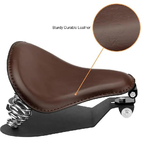 Motorcycle Drive Seat Bobber Solo Seat with Spring Base Mounting Bracket Kit Replacement for Harley Davidson Sportster XL 883 12