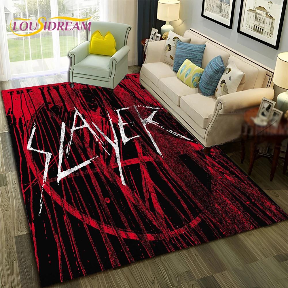 Heavy Metal Band Slayer Rock Carpet Rug for Home Living Room Bedroom Sofa Doormat Decor,kids Play Area Rug Non-slip Floor Mat