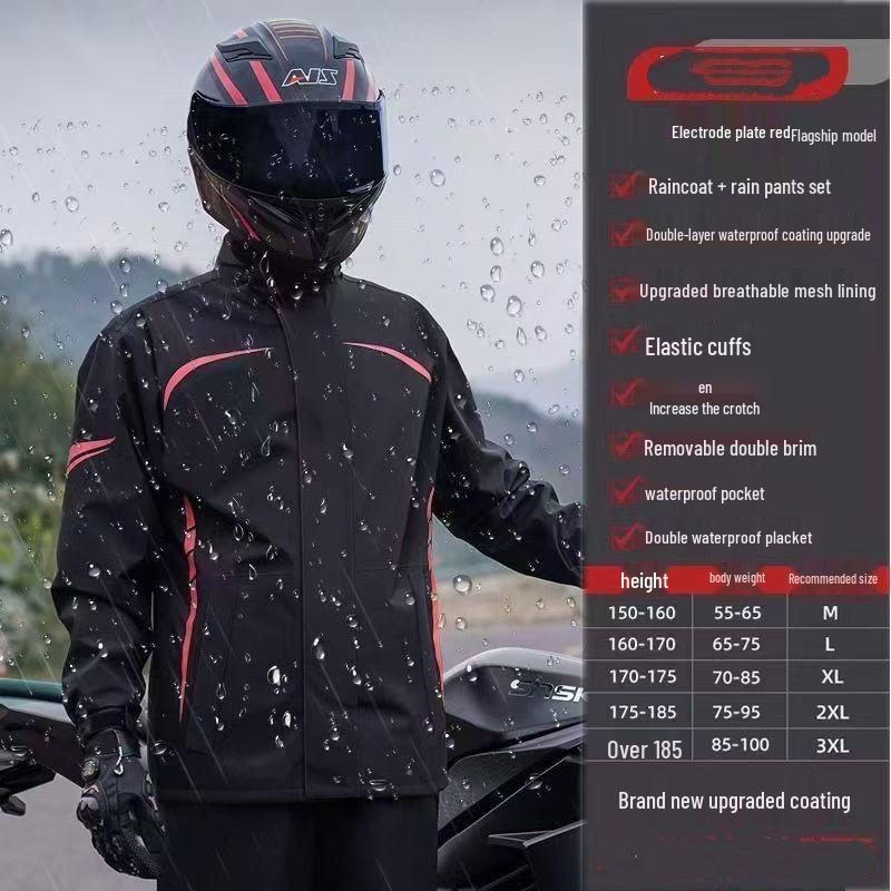 Men's Motorcycle Raincoat and Pants Set - Split Type, Stormproof Riding Gear