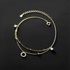Fashion Jewelry 925 Sterling Silver Double Chain Anklet Jewelry for Women 18K Gold Plated Silver Foot Chain Jewelry