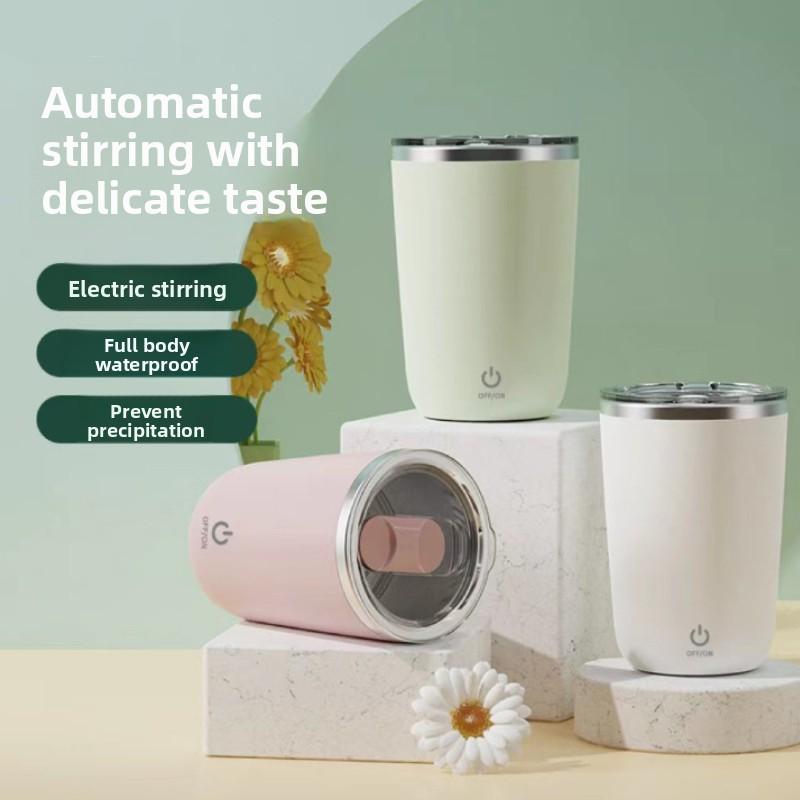 Coffee Cup 350ml Stainless Steel Automatic Stirring Mug With Magnetic Charging For Office And Home Use