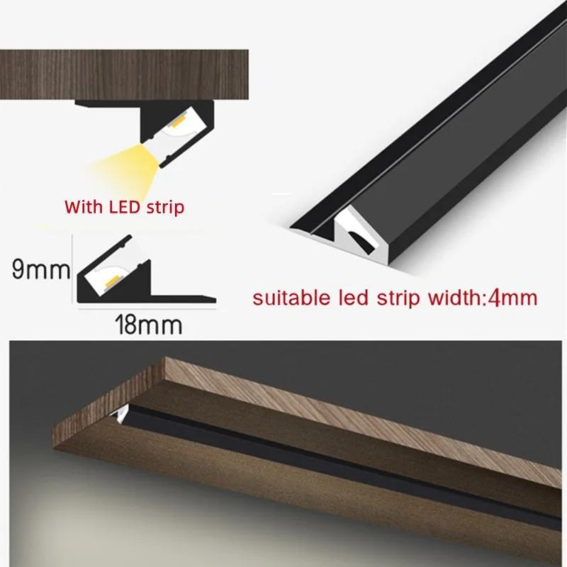 Customized LED Cabinet Lamp Invisible 45 Degree Oblique Illumination 12V For Kitchen Bedroom Wardrobe Cabinet Layer Shelf Light