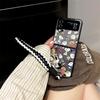 Cute cartoon Snoopy Make Up Mirror Folding Phone Case For Samsung ZFlip 3 4 5 6 ZFlip7 Funny girl's gift Snoopy Mirror Cover