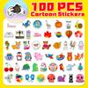 100 Small Size 4cm Colorful Flywheel Mix and Match Small Fresh Stickers Ins Style VSCO Cute Cartoon