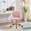 Hengming Kunstpelz Bürostuhl für Zuhause, Flauschiger Bequemer Schminkstuhl, Drehbarer Höhenverstellbarer Schreibtischstuhl für Schlafzimmer