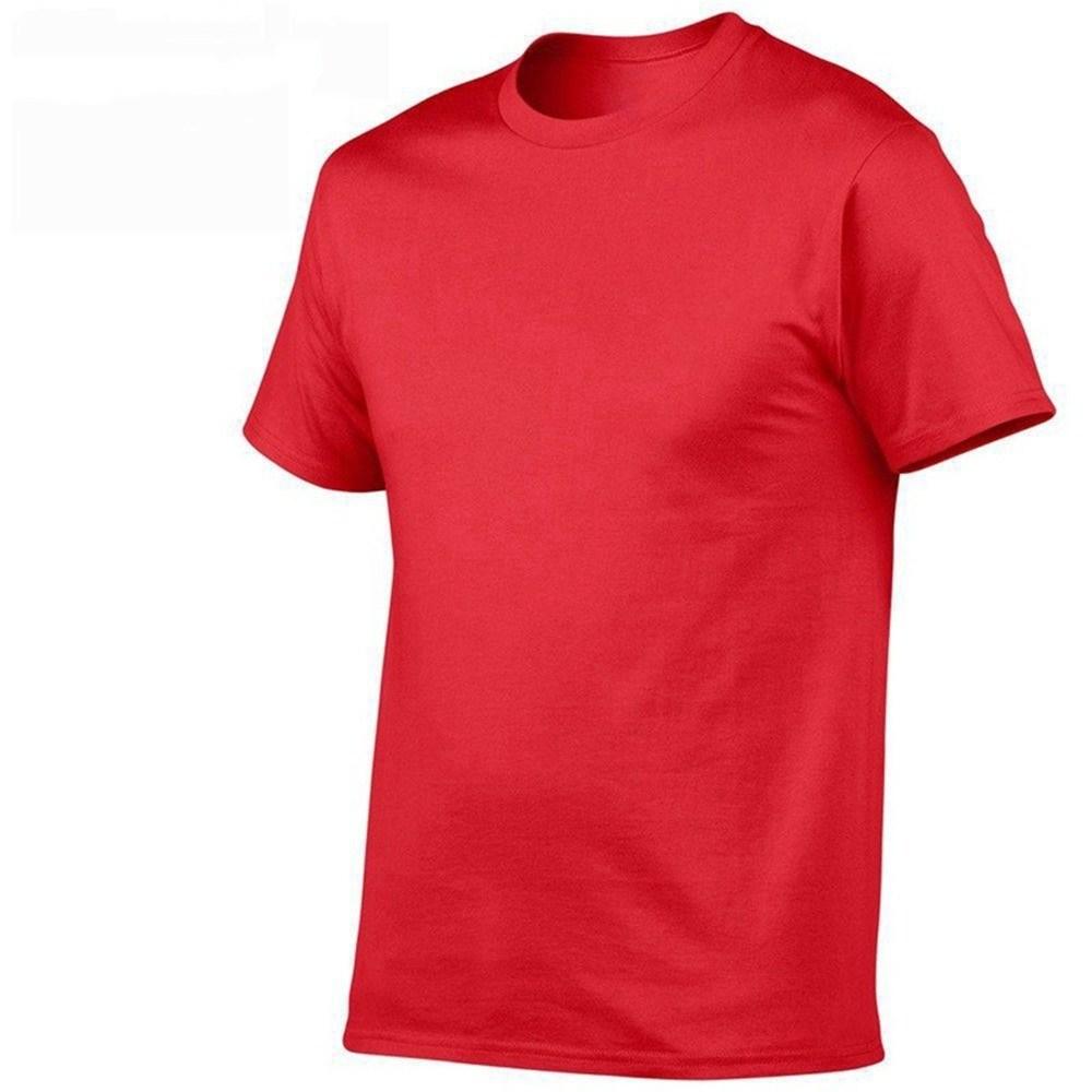 Herr T-shirt med rund hals, enfärgad