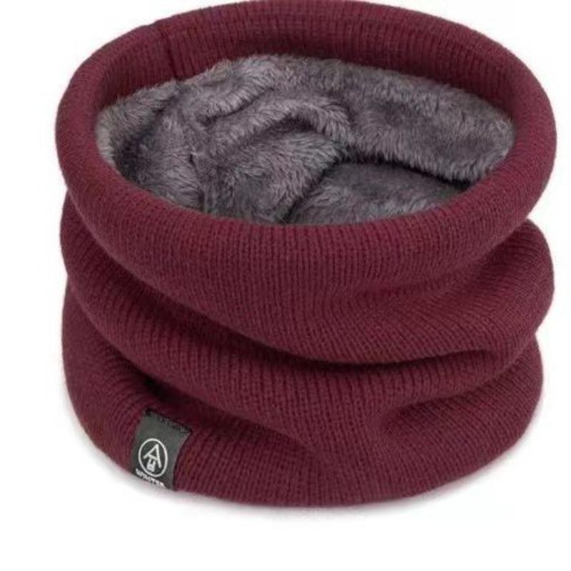 

Твердый зимний плюшевый шарф-глушитель шерстяной трикотаж для женщин флисовое кольцо бандана шарф утеплитель для шеи толстый кашемировый ободок для головы лыжная маска бордовый