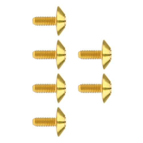 Yaruijia Titanium M4 M5 M6x/10/12/15/20/25 Bicycle and Motorcycle Conversion Bolts, 6 Pieces (Gold, M5x12mm)