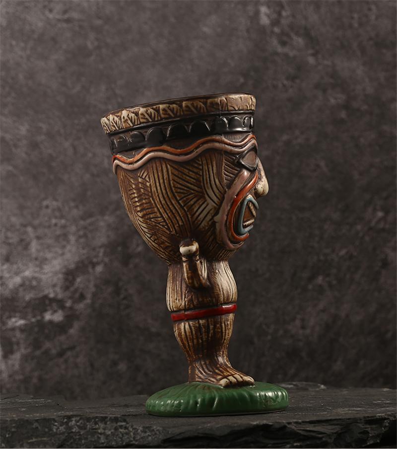 260ml Ceramic Tiki Mug Creative Porcelain Beer Wine Mug Cup Bar Tools