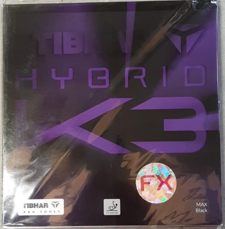 Table Tennis Rubber Hybrid K3 FX Black TIBHAR 2.0
