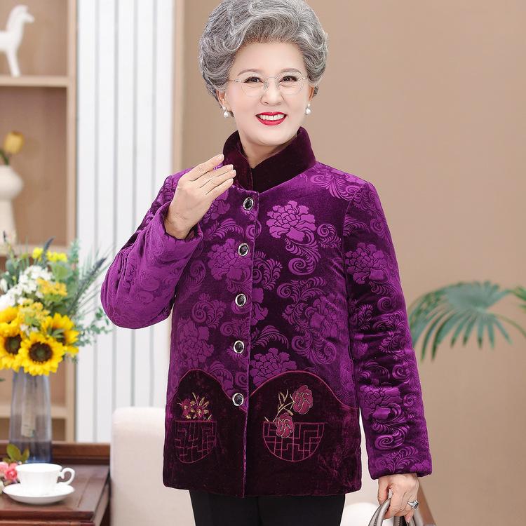 

Бабушкина зимняя хлопковая куртка для женщин среднего и пожилого возраста, вельветовая, теплая хлопковая куртка для мамы, хлопковая куртка для пожилых людей, утолщенная куртка 5XL