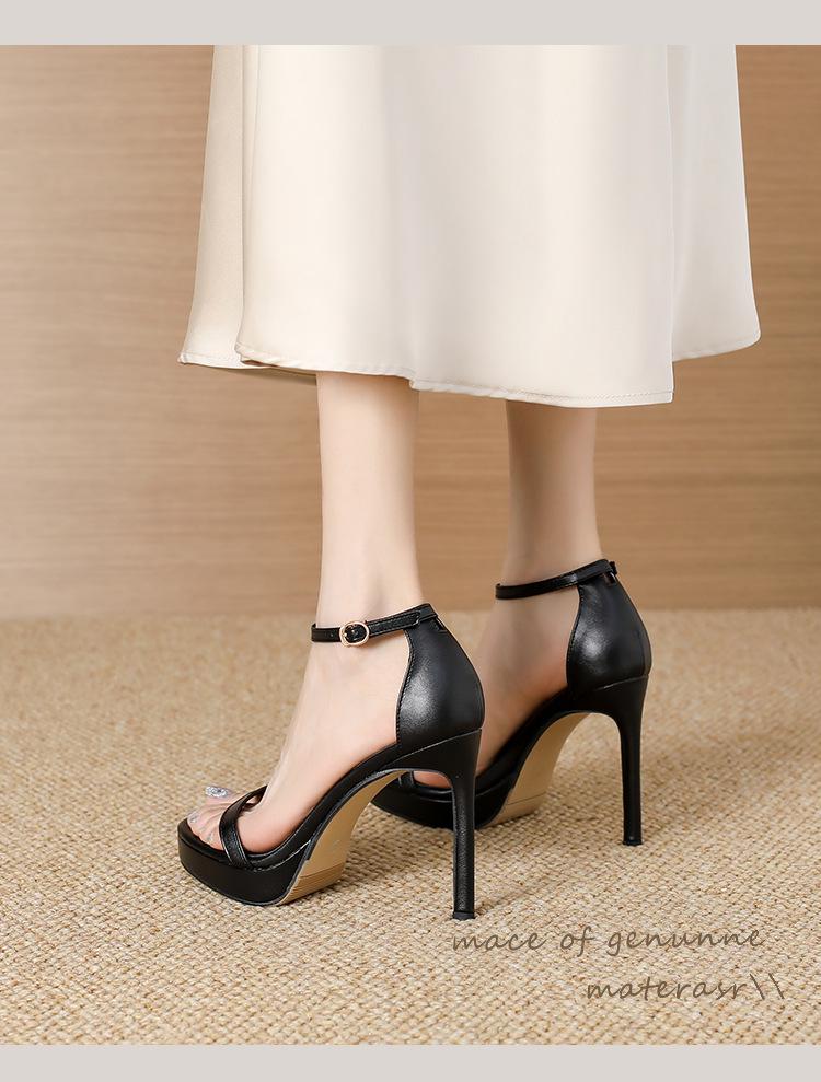 Summer 2024 Women's 11cm Open-Toe Waterproof Stiletto Platform Sandals