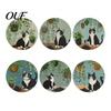 Kitchen Table Accessories Wooden Cat Coasters, Decorative Heat Resistant Mats, Non-slip Cup Cute Coasters for Office Insulation Hot Drinks And