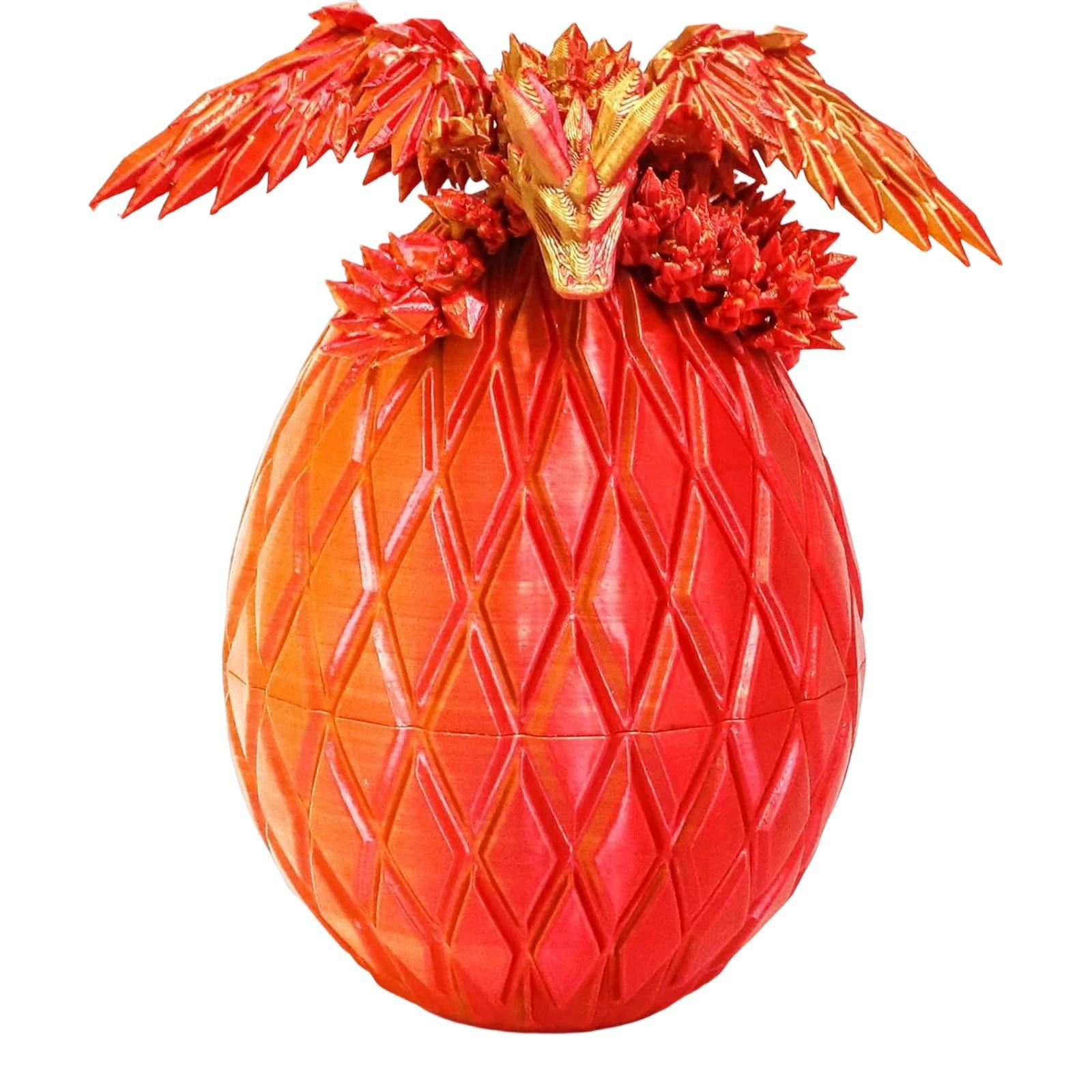 

Таинственный дракон в костюме-яйце, 3D-печатный дракон с яйцом, Полностью шарнирно-сочлененный гибкий дракон с яйцами, 3D-печатная подарочная игрушка One Size