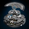 Luxury Mechanical Skeleton Tungsten 50M Water Sapphire Tungsten Black Men's Watch, Automatic/Hand-Wound, Steel, Resistant, Crystal, Strap, Luminous,