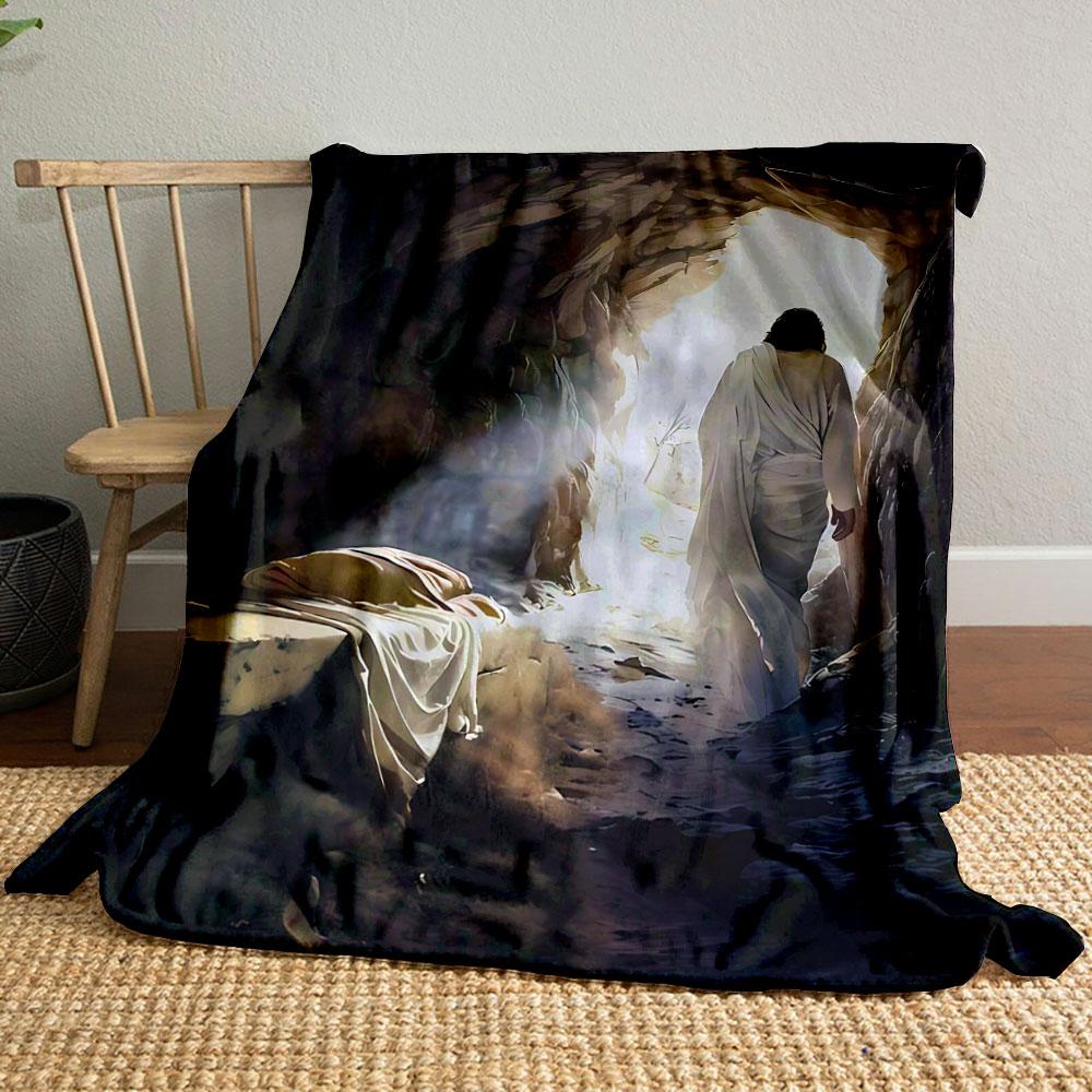 

Jesus Walking Out Tomb Blanket Printed Blanket for Living Room Bed Couch lunch break Soft Cozy Blanket for Friend s festival Gift 80cm x 120cm