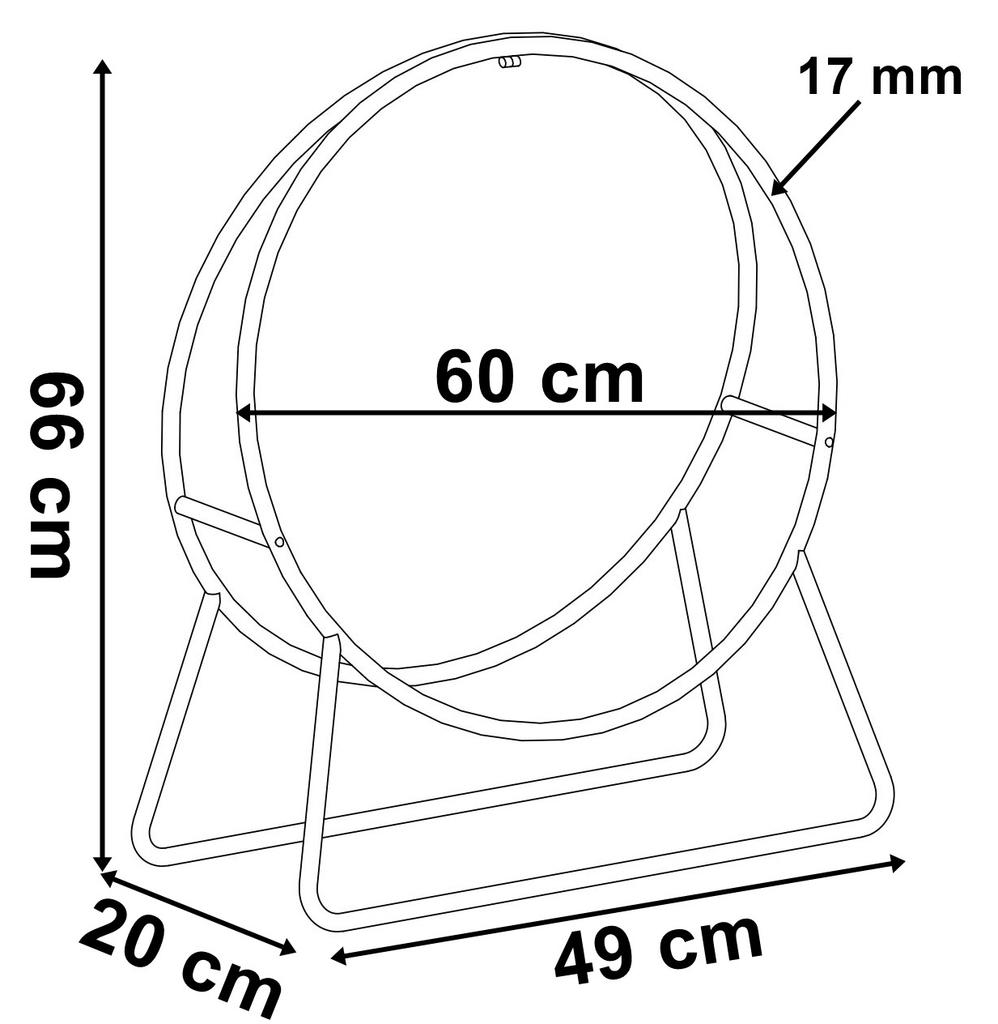 Hobro Black Metal Firewood Rack Wheel