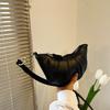 Stylish Black White Silver Pu Soft Dumpling Bag For Casual Everyday Use With Phone Pocket