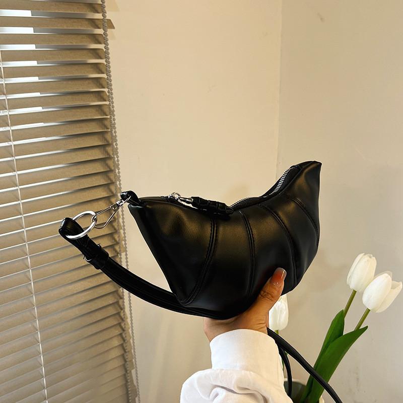 Stylish Black White Silver Pu Soft Dumpling Bag For Casual Everyday Use With Phone Pocket