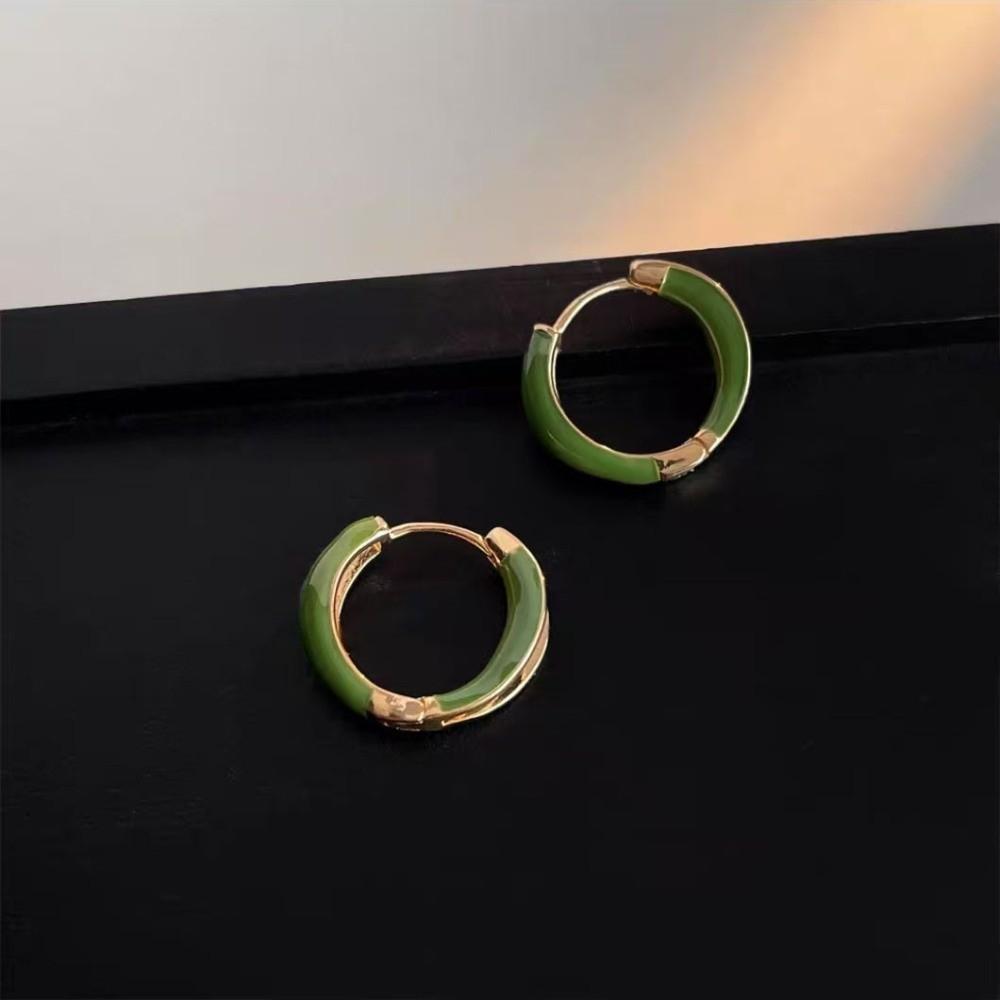 Dripping Oil Texture Minimalist Earrings Hoop Style Fashion Earrings Daily Wear