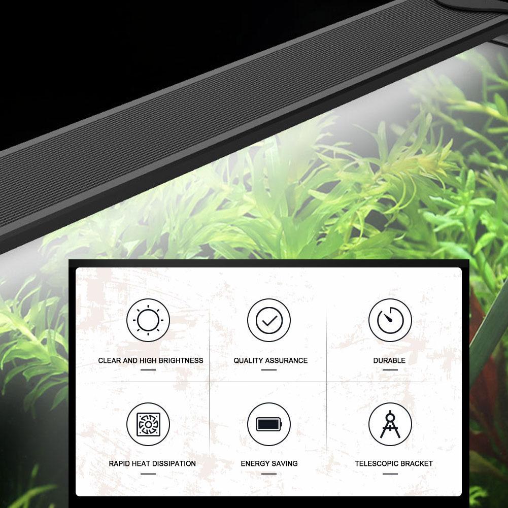 Ultradünne dehnbare Aquarium Aquarium Aluminiumlegierung blau weißes Licht LED Lampe