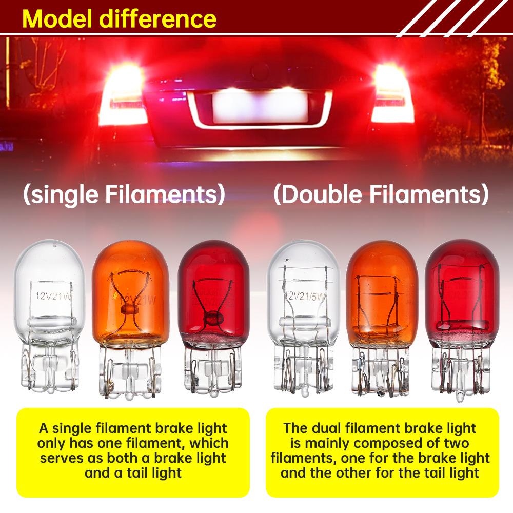 1pcs T20 7440/7443 Signal Light 12V21W Clear Glass DRL Daytime Running Lights Turn Stop Signal Brake Tail Light Bulbs