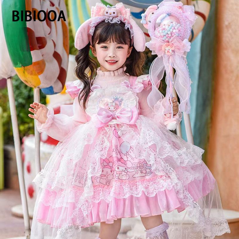 

Children s Autumn 2025 Baby Girl Long Sleeve Princess Dress Set 110 cm рожевий