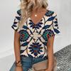 Women's T-Shirt Summer V-Neck T Shirt for Women Daily Fashion Short Sleeve Casual T-Shirt 3d Print Female Clothes Tshirt