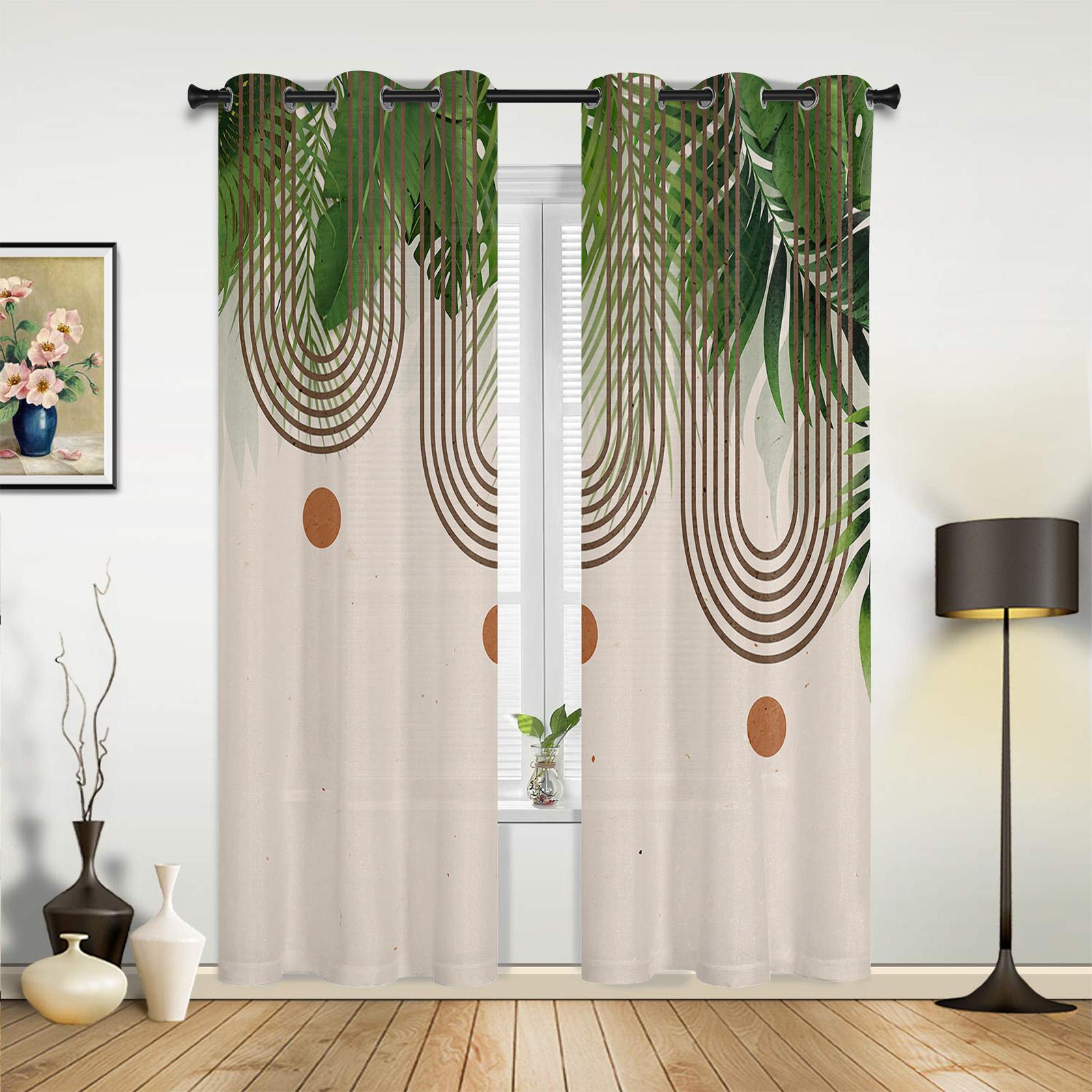 Бохо абстрактные листья растения оконные шторы для гостиной спальни занавеска современные — фото 2