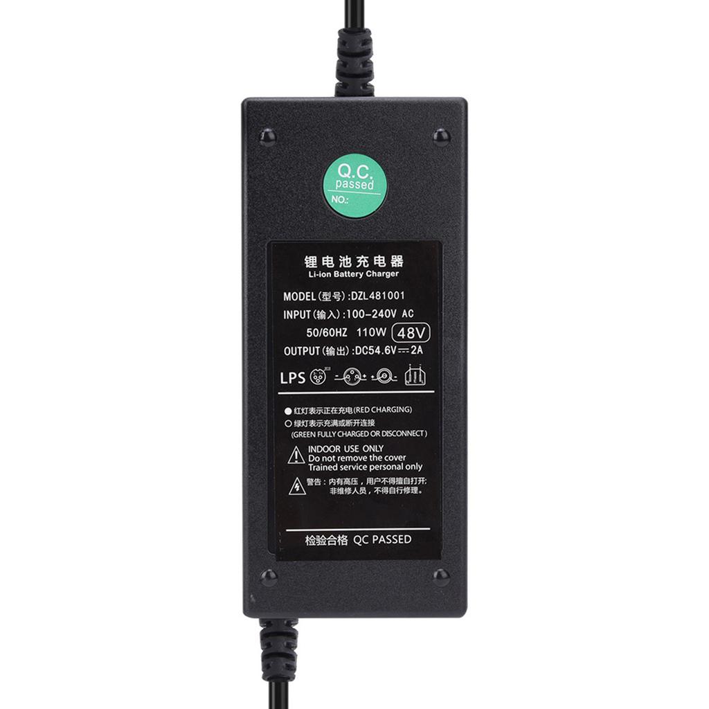 54.6V 2A Universal Electric Scooter E-bike Smart Battery Charger Power Adapter
