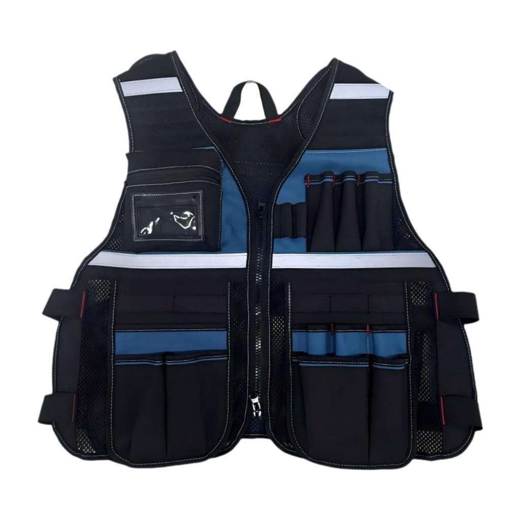 Electrician Work Vest Adjustable Utility Tool Organizer with Multiple Pockets Oxford Cloth Wear