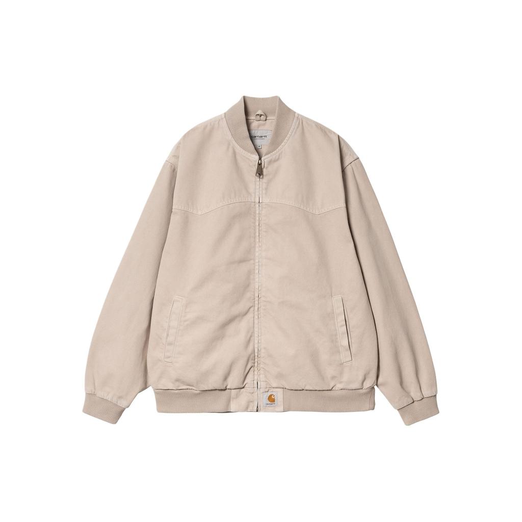 Carhartt WIP SS24 OG Santa Fe Bomber Classic Solid Color Zipper Baseball Collar Long Sleeve Santa Fe Loose Jacket Men Jackets Off-White I033111-1YC-4J