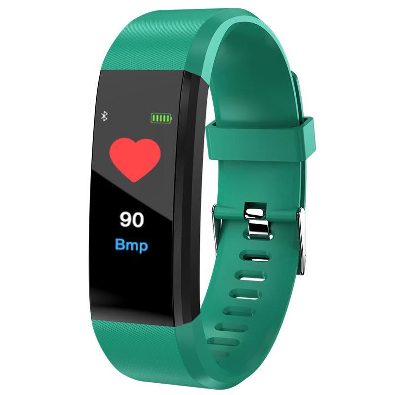 115Plus Wasserdichtes Bluetooth Smart Armband - Herzfrequenz-, Blutsauerstoff-, Blutdruckmessgerät für Erwachsene