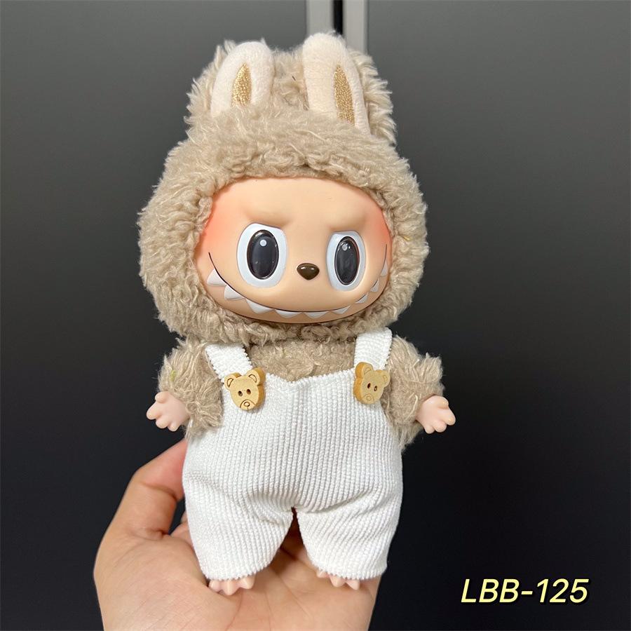 Can Wear Baby Clothes, Enamel Labubu 17cm Dolls Cute Dress-up Casual Suits Skirts Plush Clothes