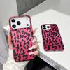 European Style Black Pink Leopard Print Magnetic Buckle Case for iPhone 17 Pro Max & Apple 16, Compatible with iPhone 14/15.