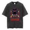 Animal Printed T Shirt Men Retro Washed 100% Cotton Tops Tees Harajuku Tshirt Streetwear Male Acid T-shirts Unisex