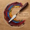 5PCS Wooden Handle Art Painting Scraper Metal Working Head Painting Shovel Tool  Pigment Blending