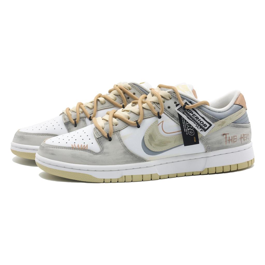 Nike Dunk Orange Twilight Forest Ruins Slip Resistant Abrasion Resistant Low Top Skateboard Shoes Men's Beige Brown DV0833-100(Team292-)