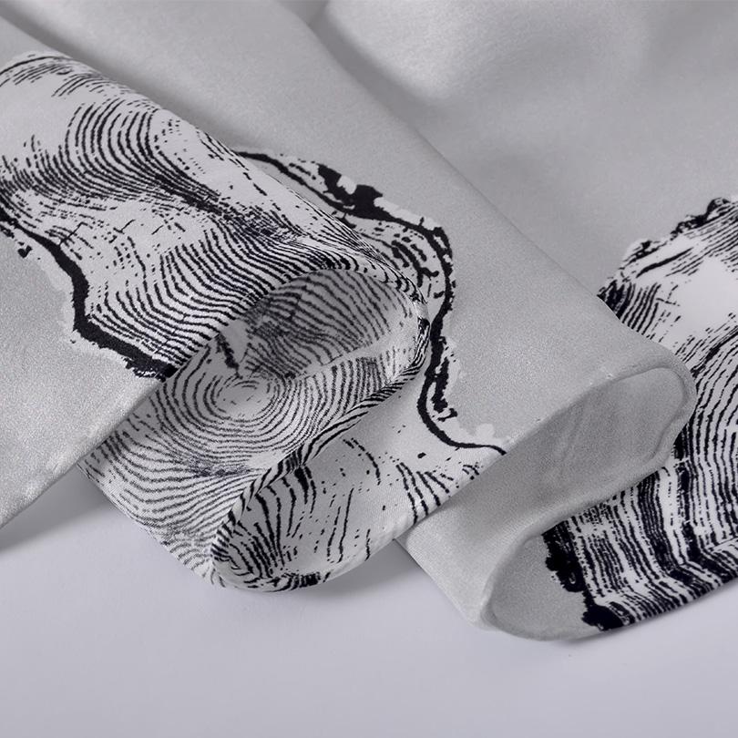 [BYSIFA] Blau Weiß Seidenschal Stola Mode Damen Pfingstrosen Design Lange Schals Frühling Frauen Marke 100% Seide Halstuch 175*52cm