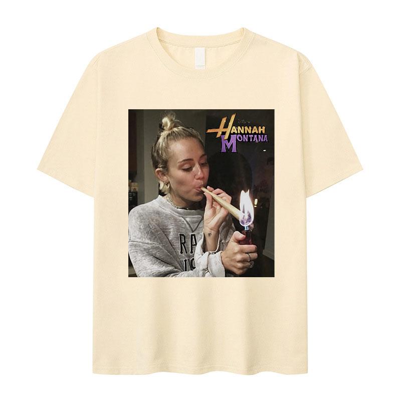 2026 Miley Cyrus Funny T Shirt Hannah Montana Aesthetic Vintage T-shirt Men Women Summer Oversized Polyester Tshirt Tops Clothe