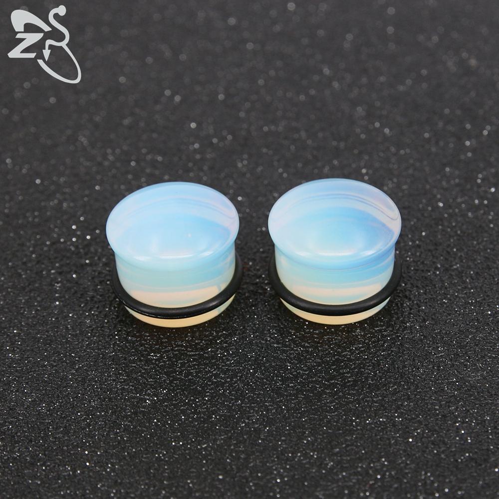ZS 2pcs/lot Glass Ear Plug And Tunnel 5-16mm Ear Expander Stercher Ear Gauges Ear Flare Flesh Expander Body Piercing Jewelry